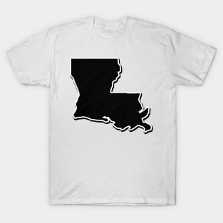Black Louisiana Outline T-Shirt